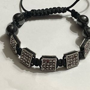 New Beautiful Silver and Black Cord Bracelet